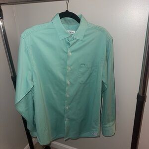 Tommy Bahama Men’s Small Teal Cotton Silk Blend Button Up Shirt